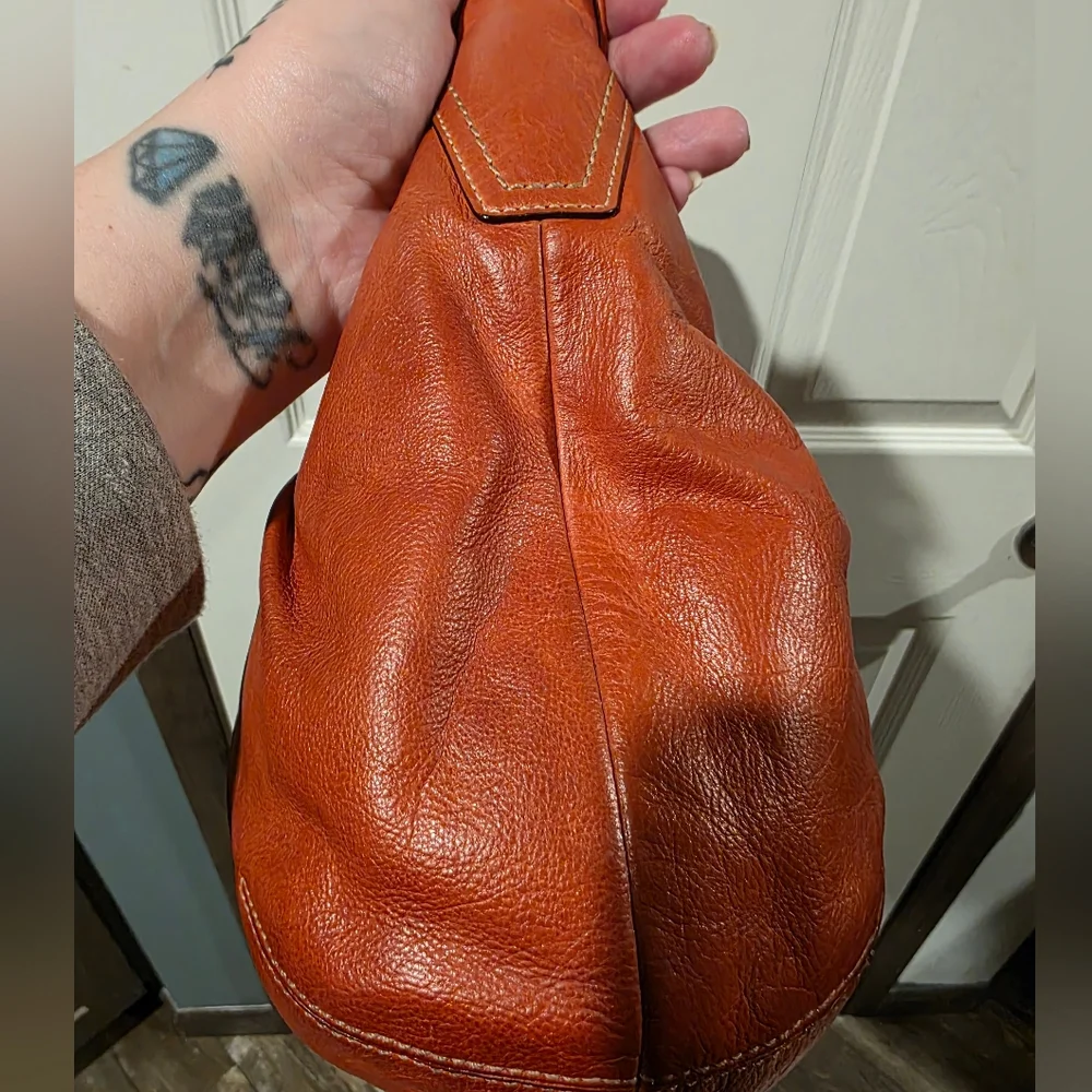 Coach Ergo Pleated Hobo Bag, style number 12235 In Burnt Orange. - Picture 6 of 11
